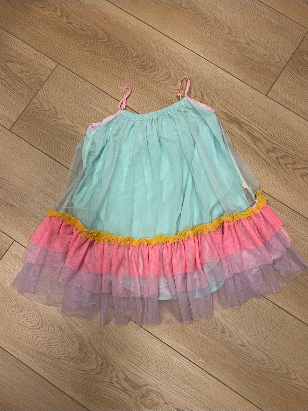Billieblush Mint Dress with Yellow & Pink Tulle Accents